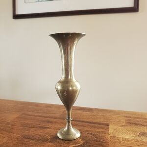 Hand Etched Brass Vase Made In India